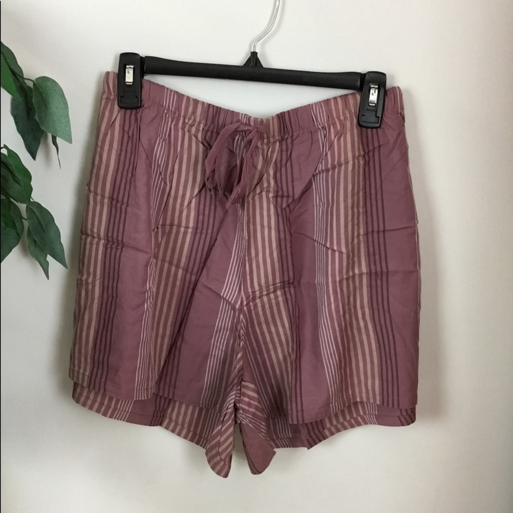 Ambrielle 1X NWT womans sleep/lounge shorts mauve stripe - Picture 2 of 12